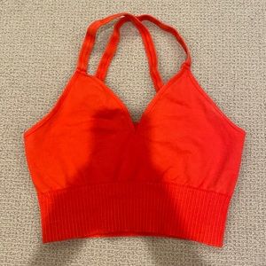 free people good karma cropped tank in red apple
